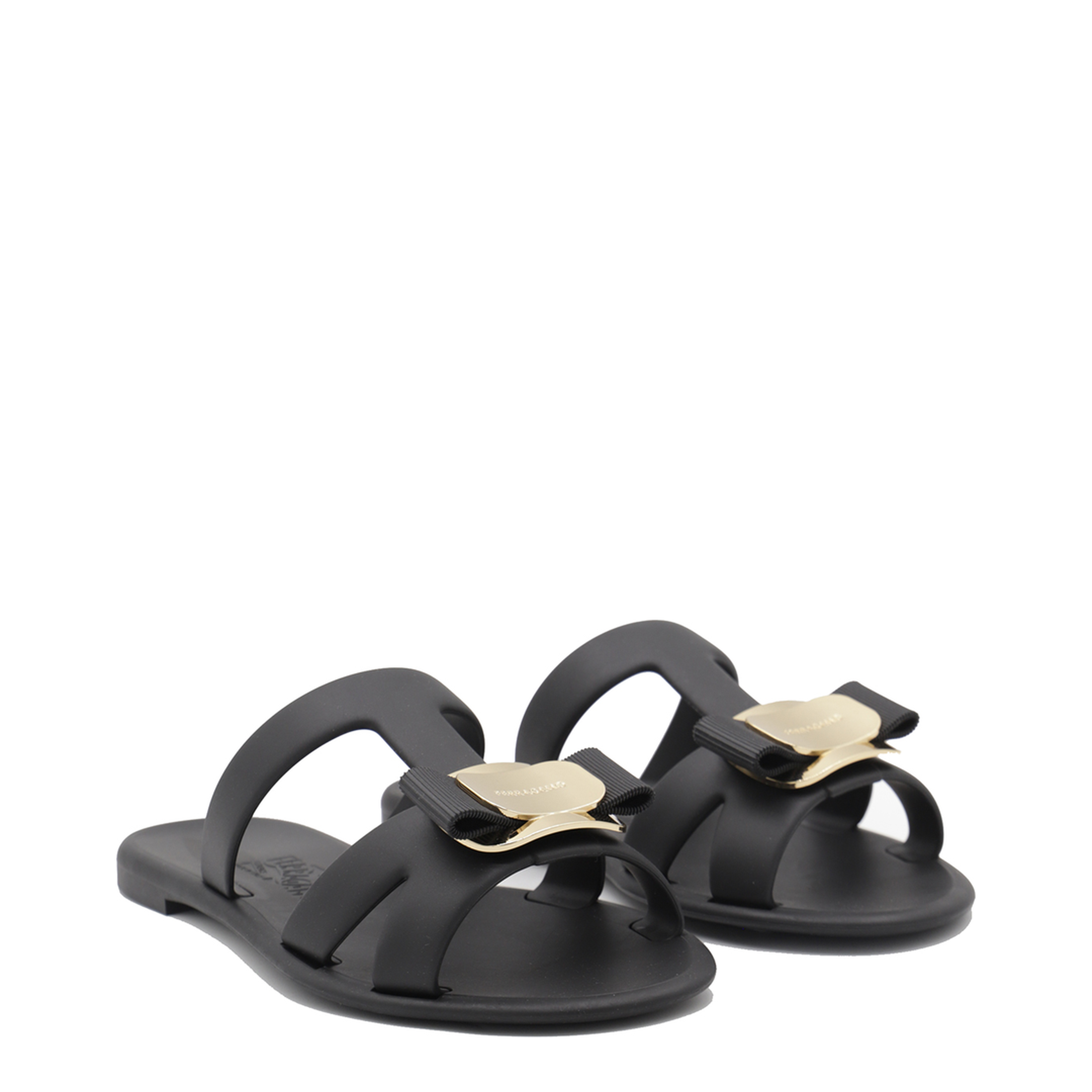 Black Leather Flats