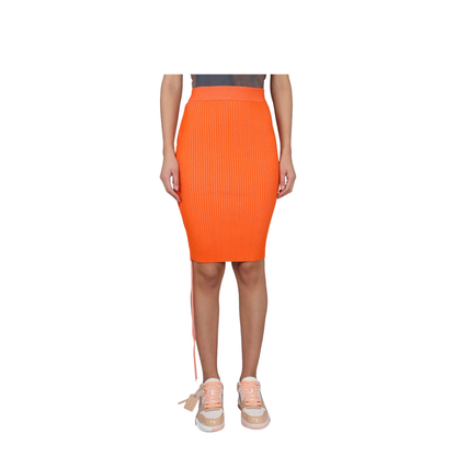 Orange Viscose Blend Skirt