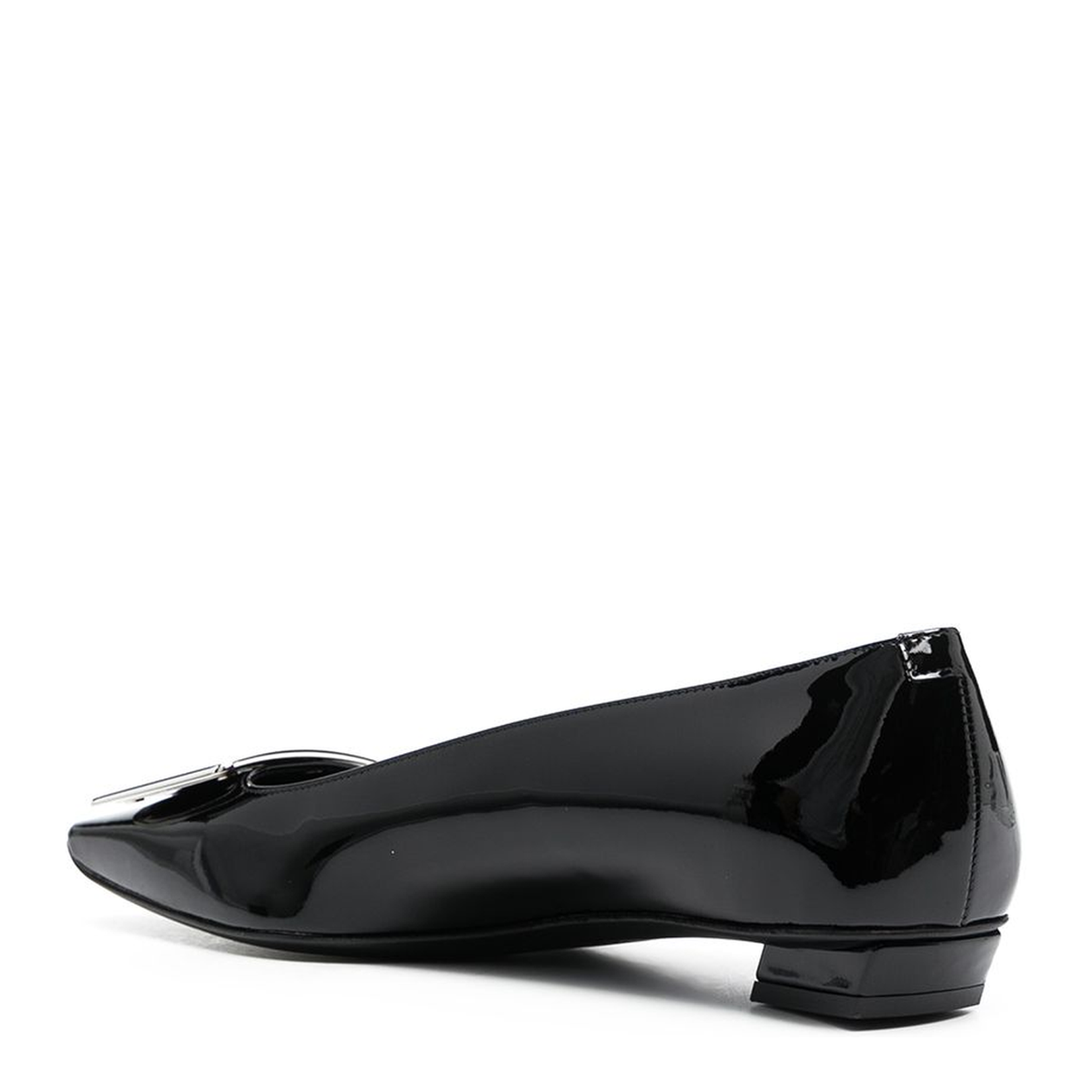 Black Patent Leather Low Block Heel