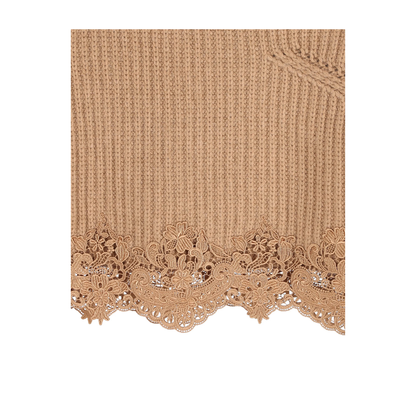 MAYFEYR - Chloè - Short Pullover With Turtleneck In Wool And Cashmere With Lace - CH26AMP18715
