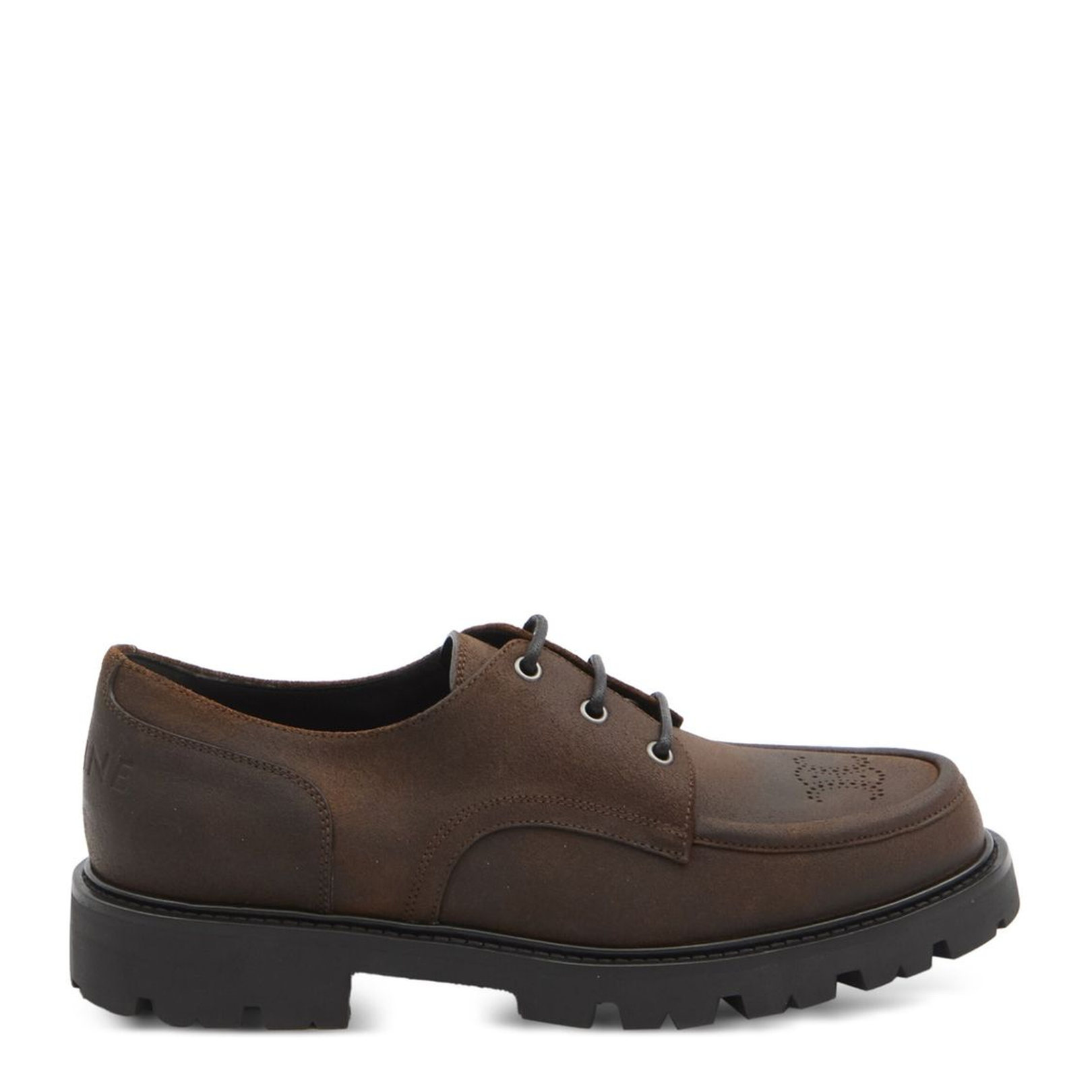 Margaret Derby Loafer In Waxed Suede Calfskin