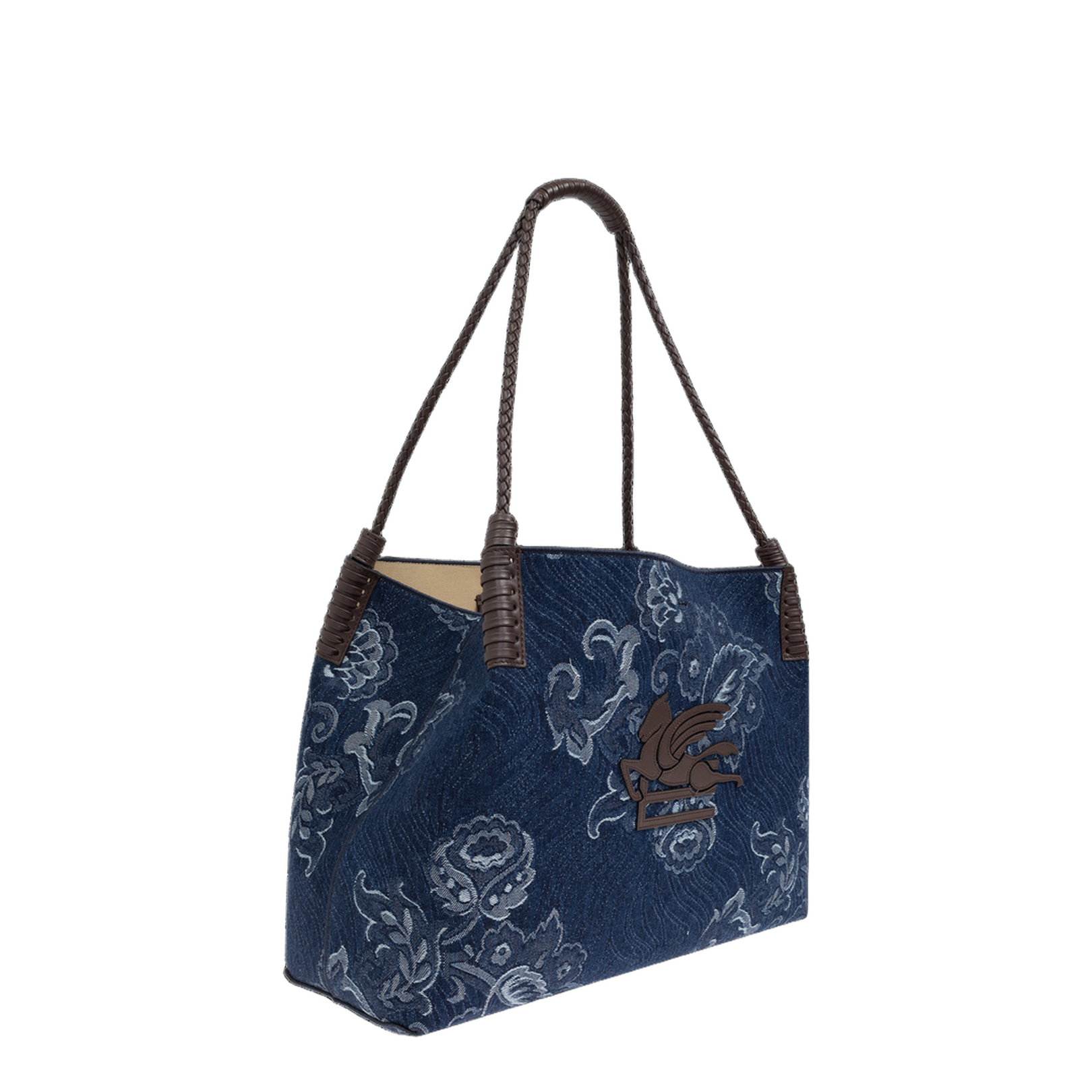 Medium Libra Tote Bag in Jacquard Denim
