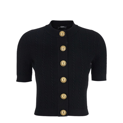 Black Cable Knit Cardigan