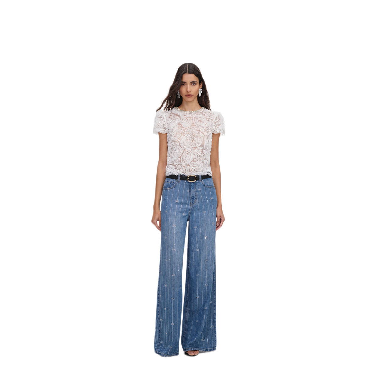 MAYFEYR - Self Portrait - Jeans In Denim With Strass - PF26826PBBLBLUE