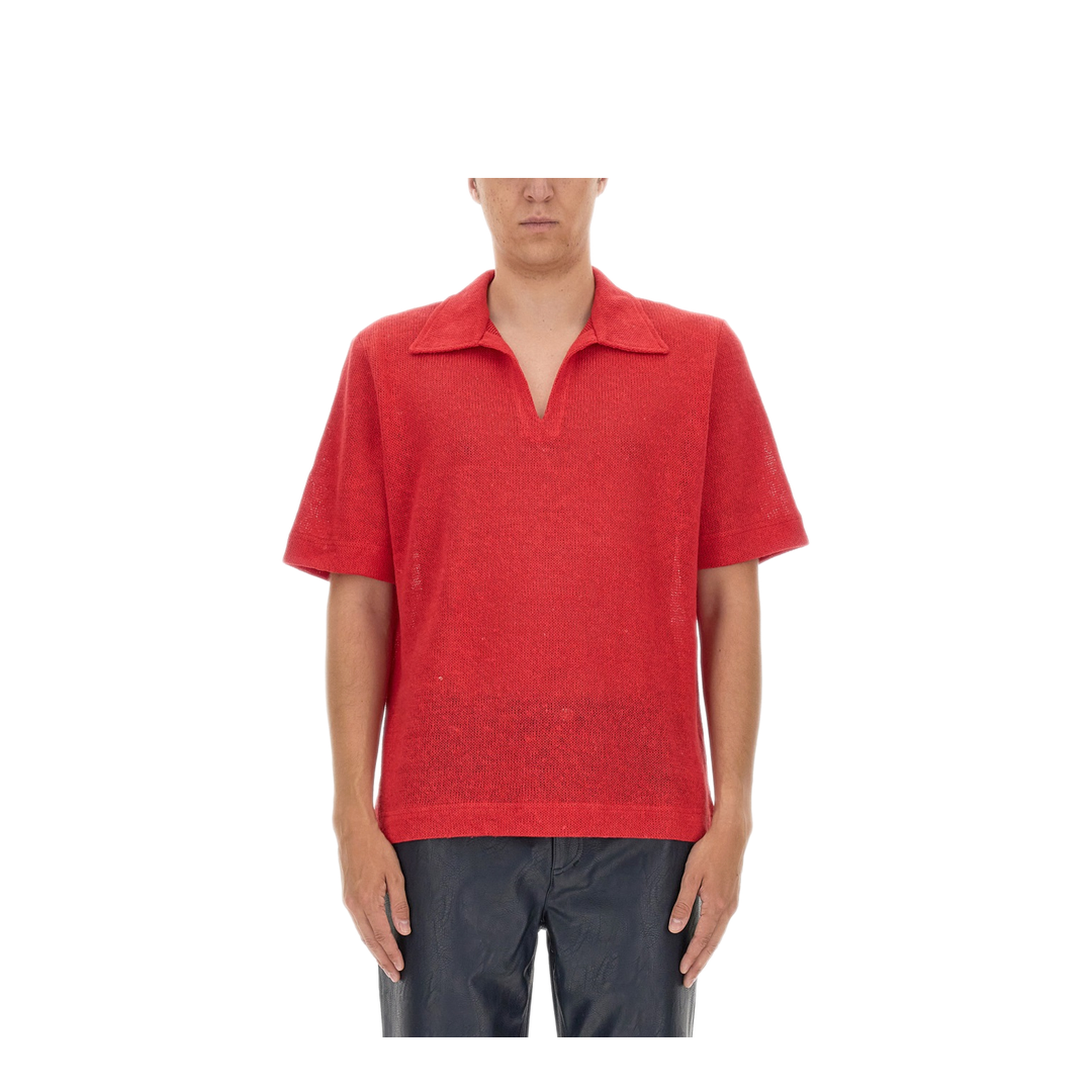 MAYFEYR - Sefr - V Neck T Shirt - PREFW23MATEREDREDLINEN