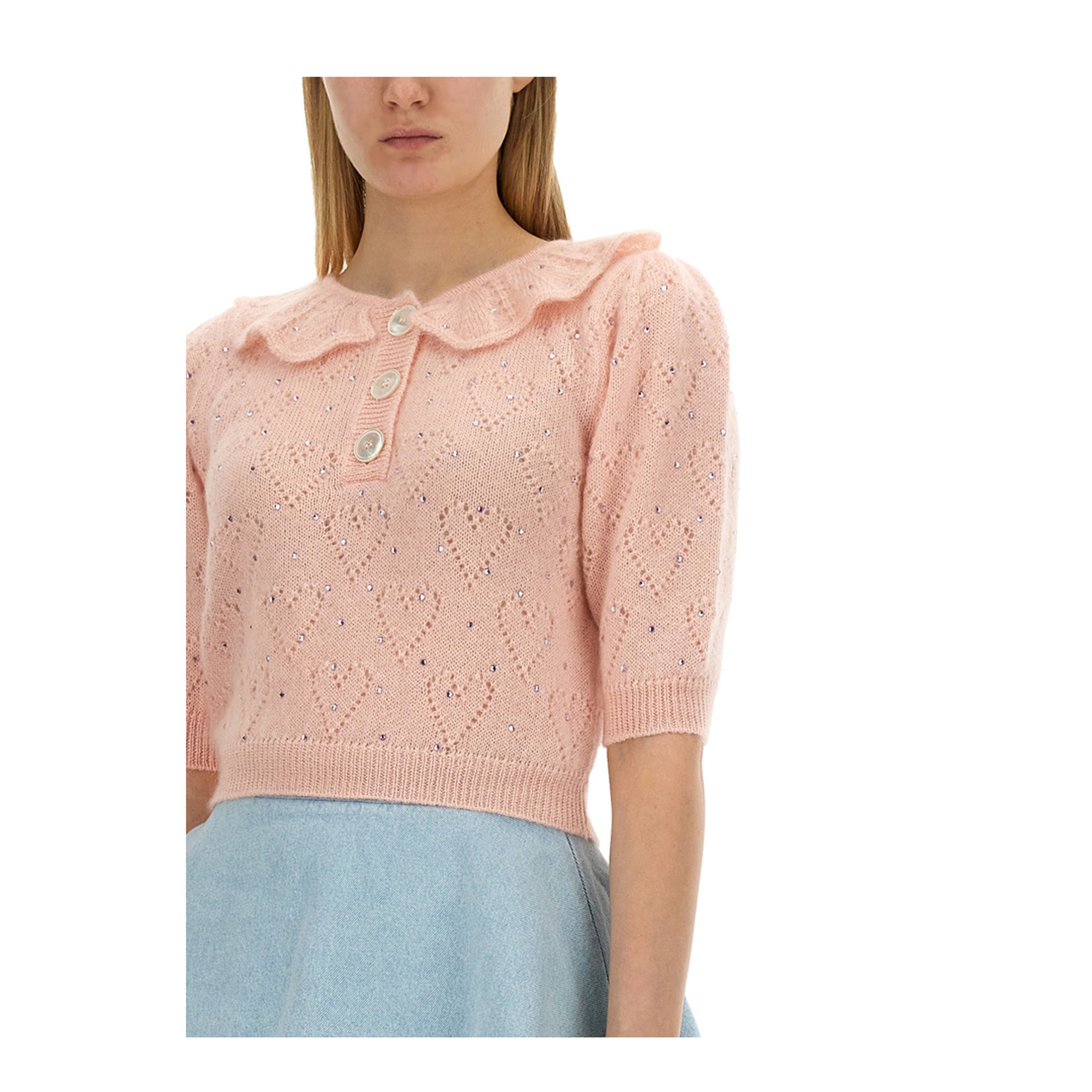 MAYFEYR - Alessandra Rich - Hearts Jersey - FABX3651K42629041