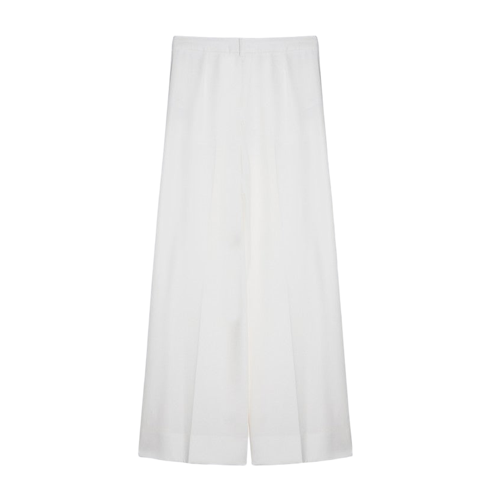 Cream Wool Flared Trousers