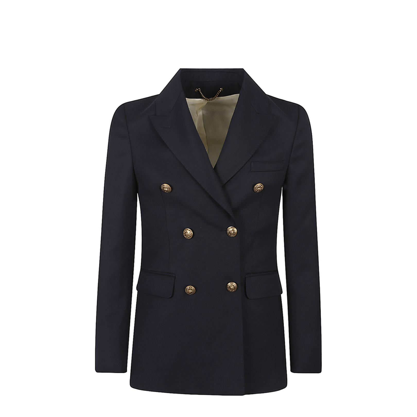 Dark Blue Double-Breasted Blazer