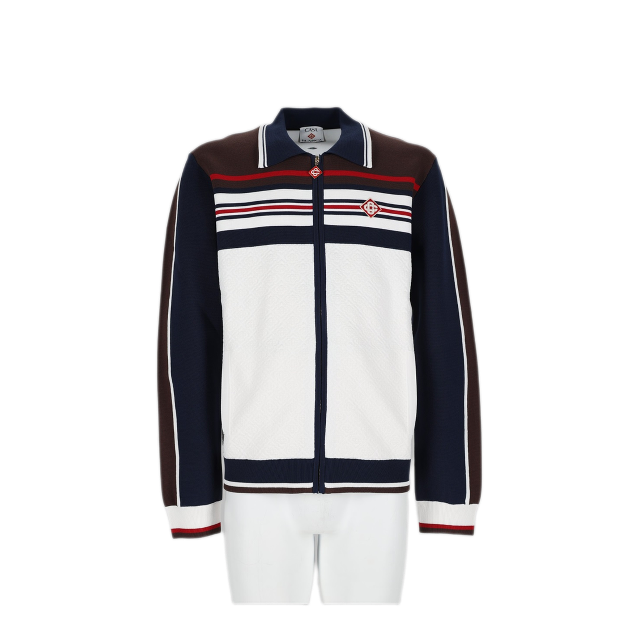 MAYFEYR - Casablanca - White Brown Navy Sweatshirt - MAW26KW147701WHITEBROWNNAVY