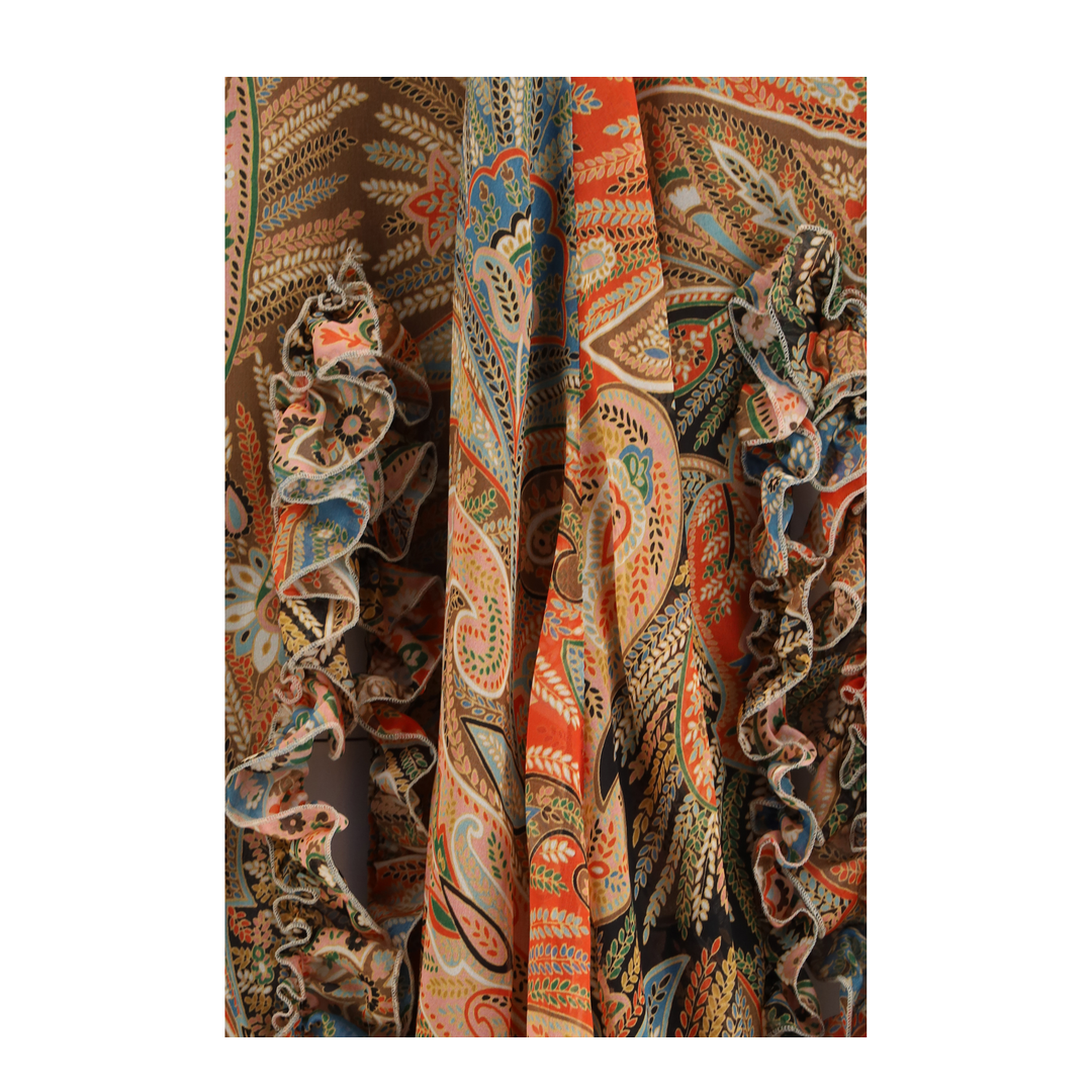 MAYFEYR - Etro - Silk Long Skirt With Flounce And Paisley Motif - WRFA020499SA1R9