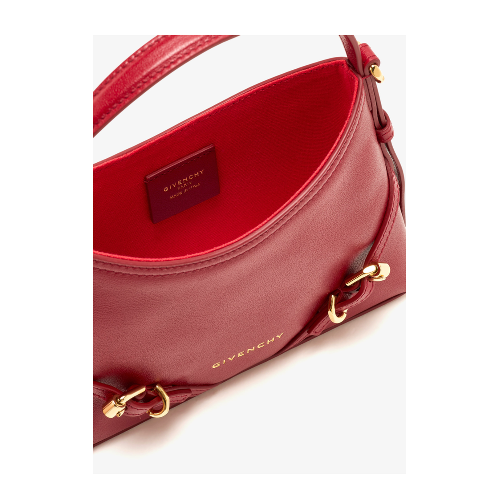 Red Leather Nano Voyou Handbag