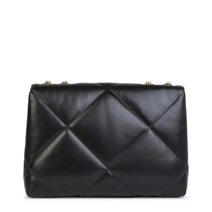Kira Double Strap Black Leather Bag