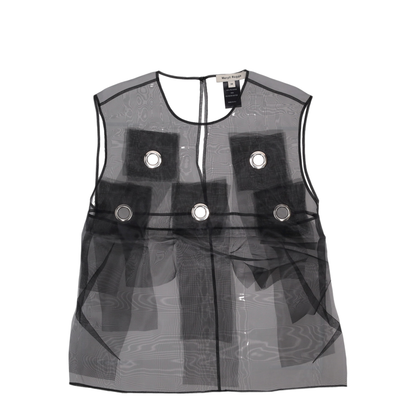 MAYFEYR - MERYLL ROGGE - Shift Top With Eyelets And Fringes - 500549WS25BLACK