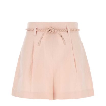 Pastel Pink Linen Crush Shorts