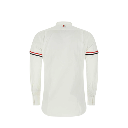 MAYFEYR - Thom Browne - Classic Shirt With Rwb Grosgrain Armbands In Poplin - MWL150E03113100