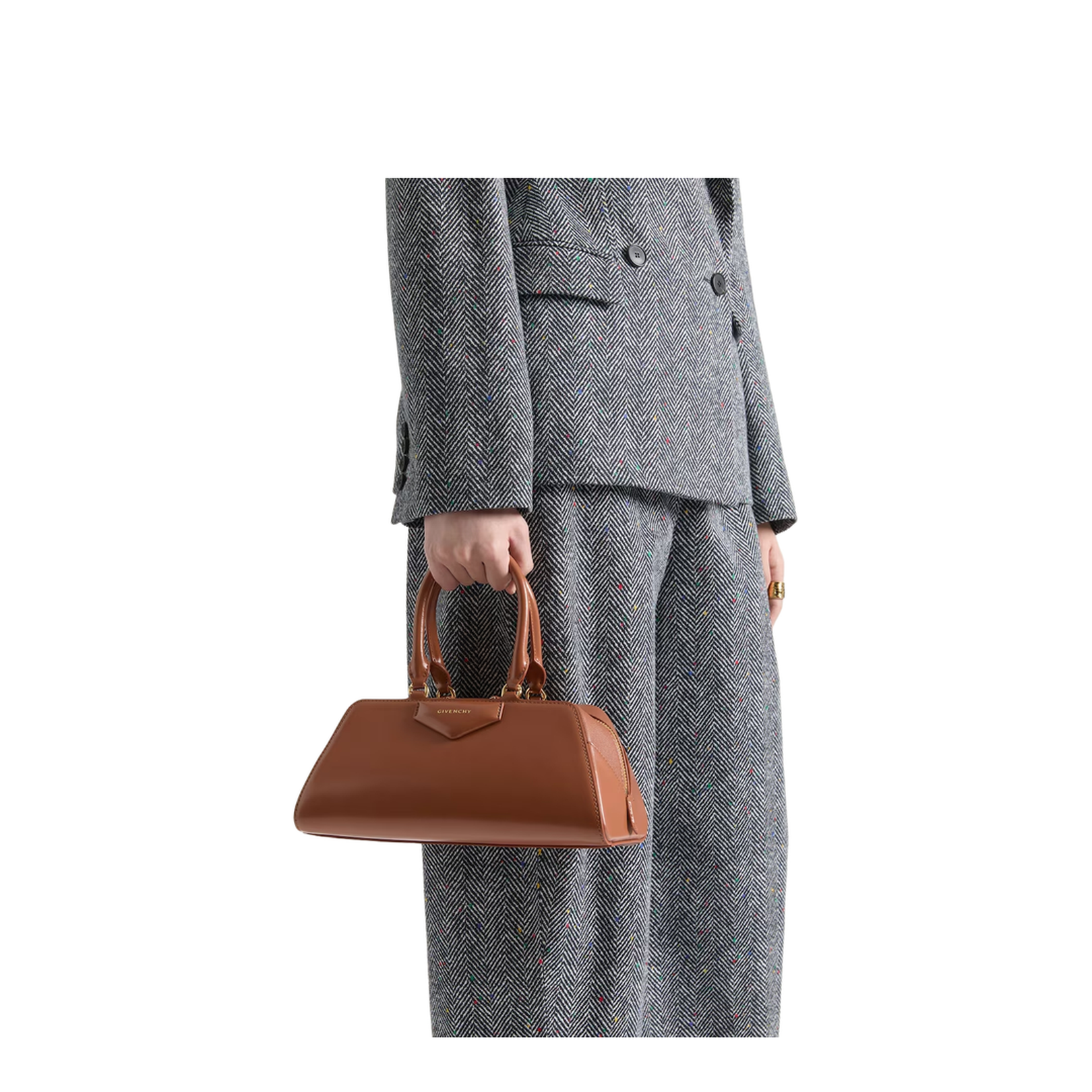 Small Antigona East-West Bag in Box Leather