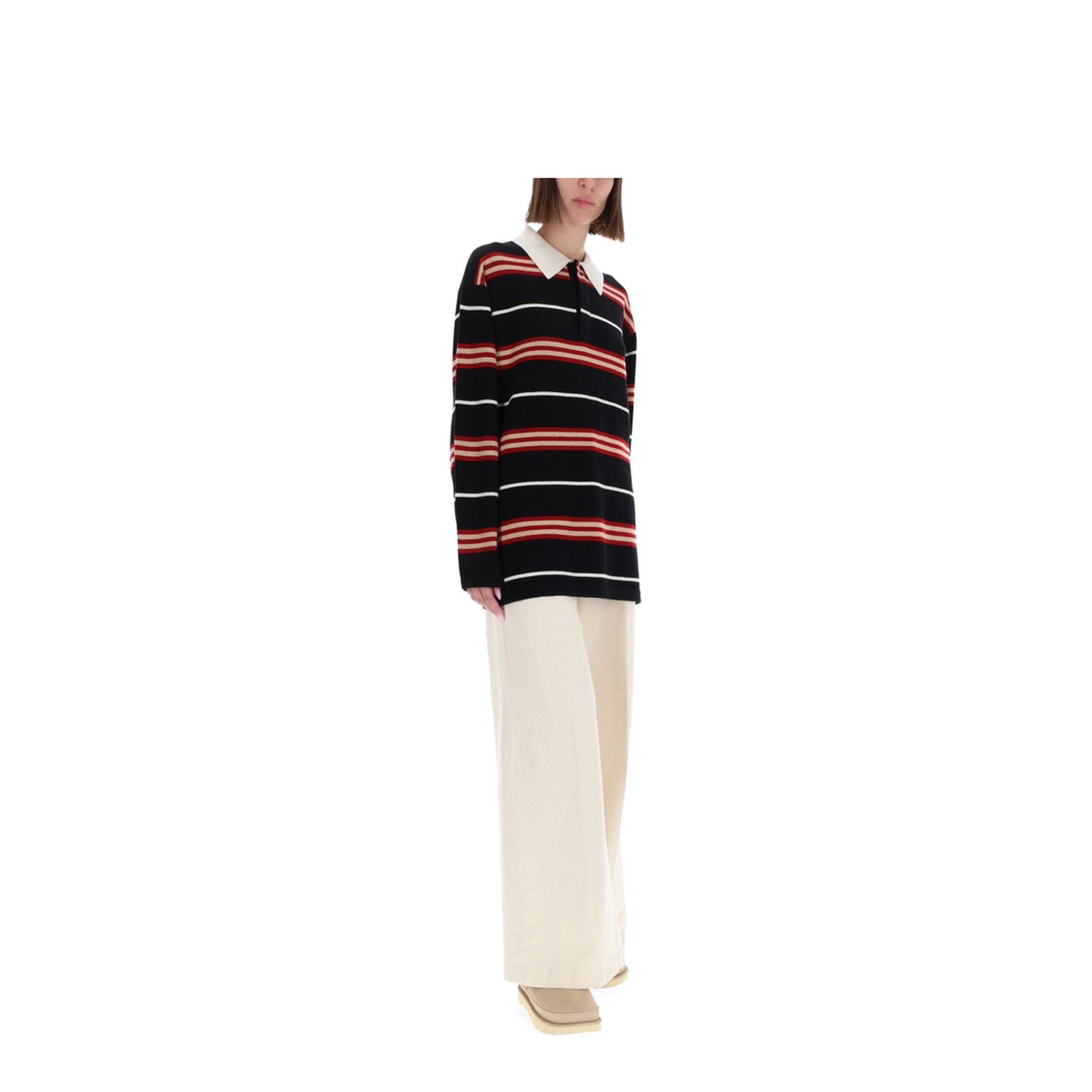 MAYFEYR - Guest In Residence - Striped Rugby Polo Shirt - U32010JMBLACKCOMBO