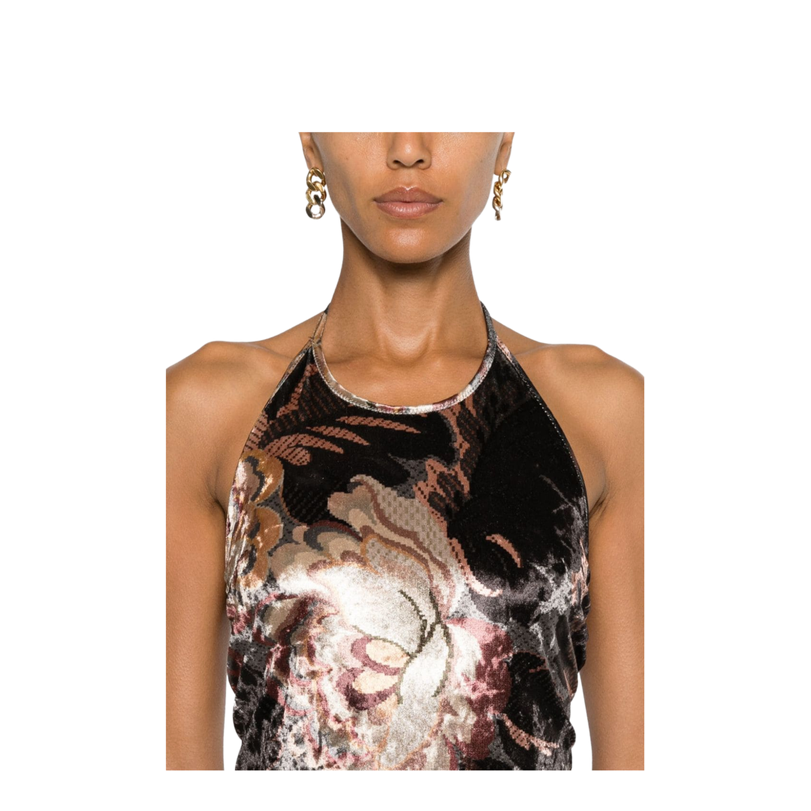 Long Printed Chenille Dress