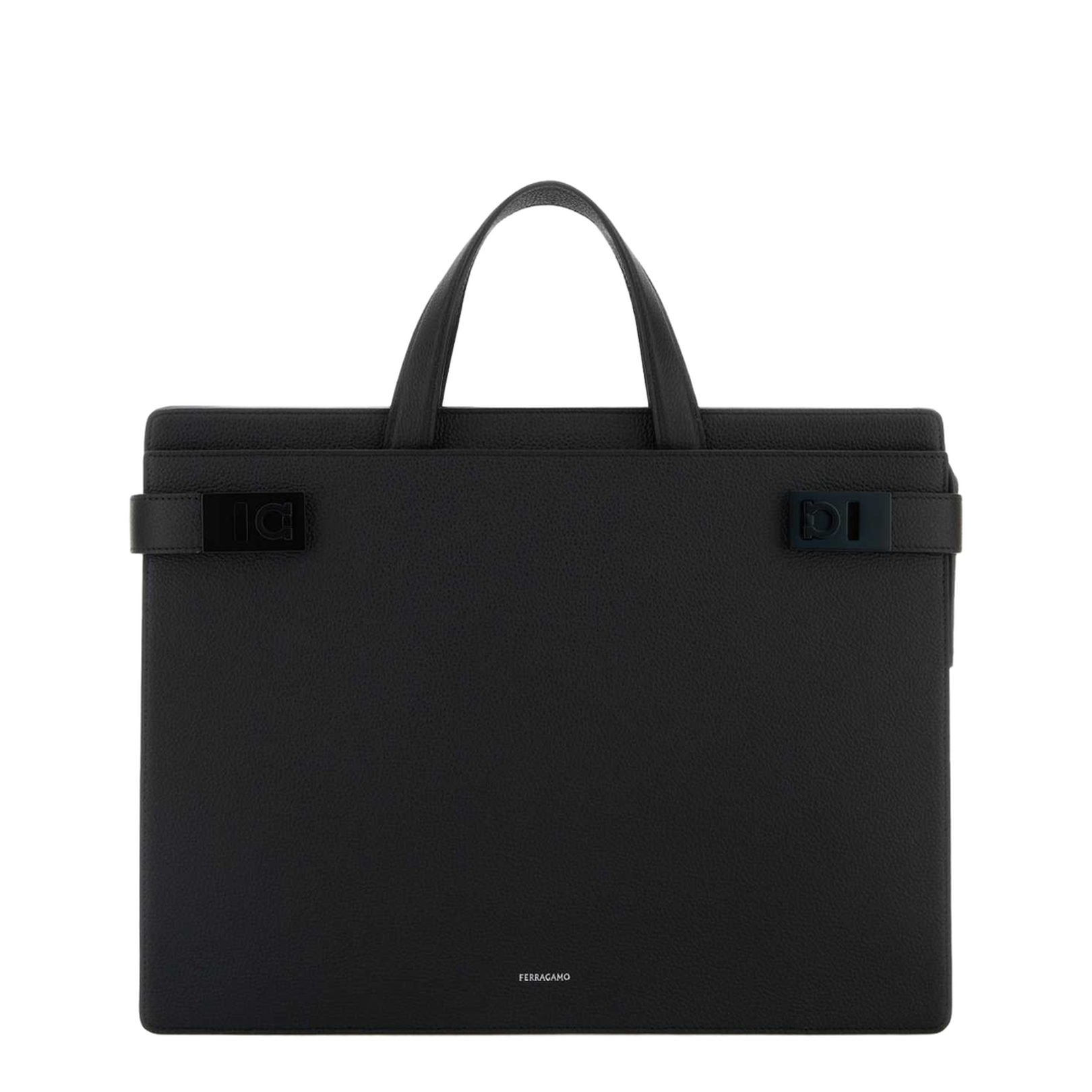 Black Leather Twins Briefcase