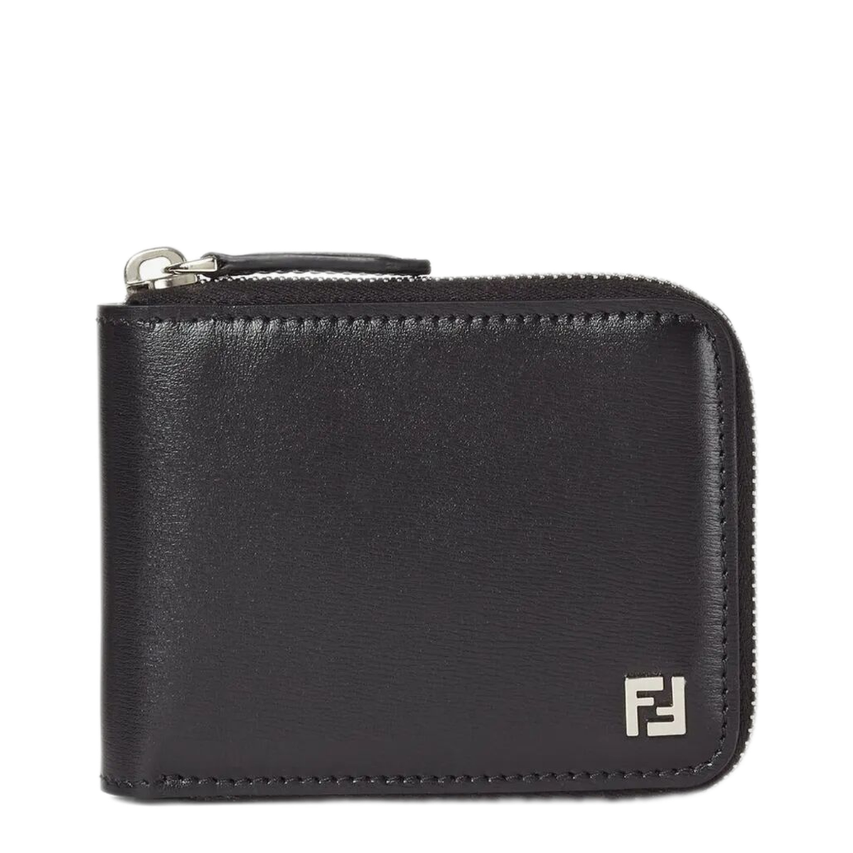 MAYFEYR - Fendi - Leather Compact Wallet With Zip And Ff Logo - 7M0380AVV6F0GXN