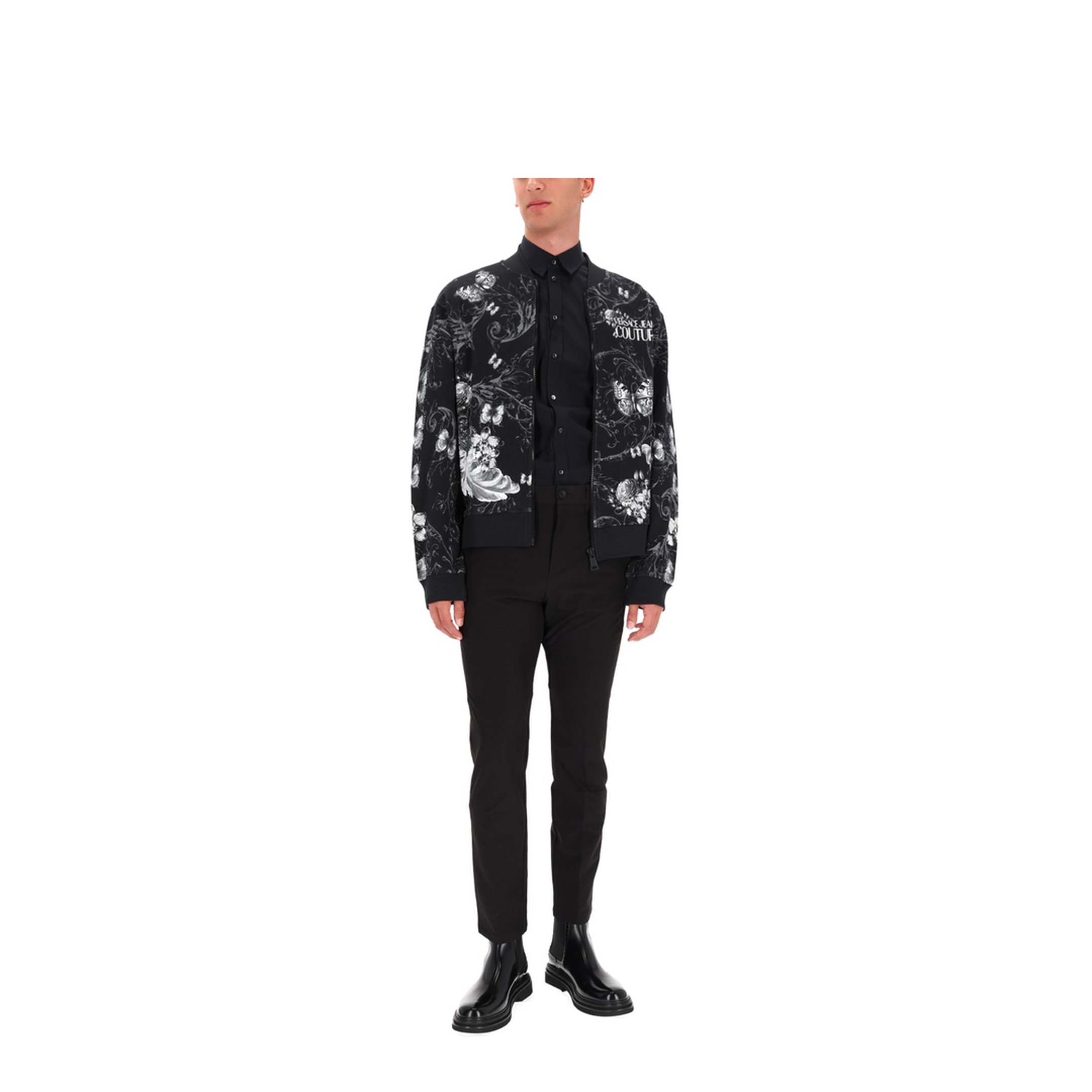 MAYFEYR - VERSACE JEANS COUTURE - Cotton Fleece Bomber Jacket - 79GAI30CFS206U23