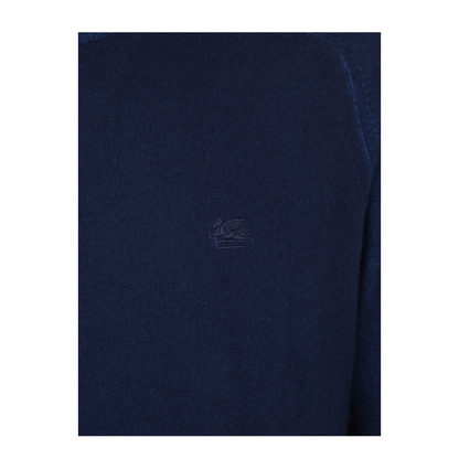 Logo-Embroidered Jumper in Midnight Blue