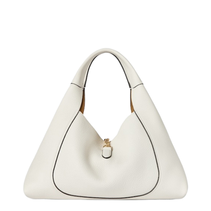 Softbit Maxi Shoulder Bag in White Leather