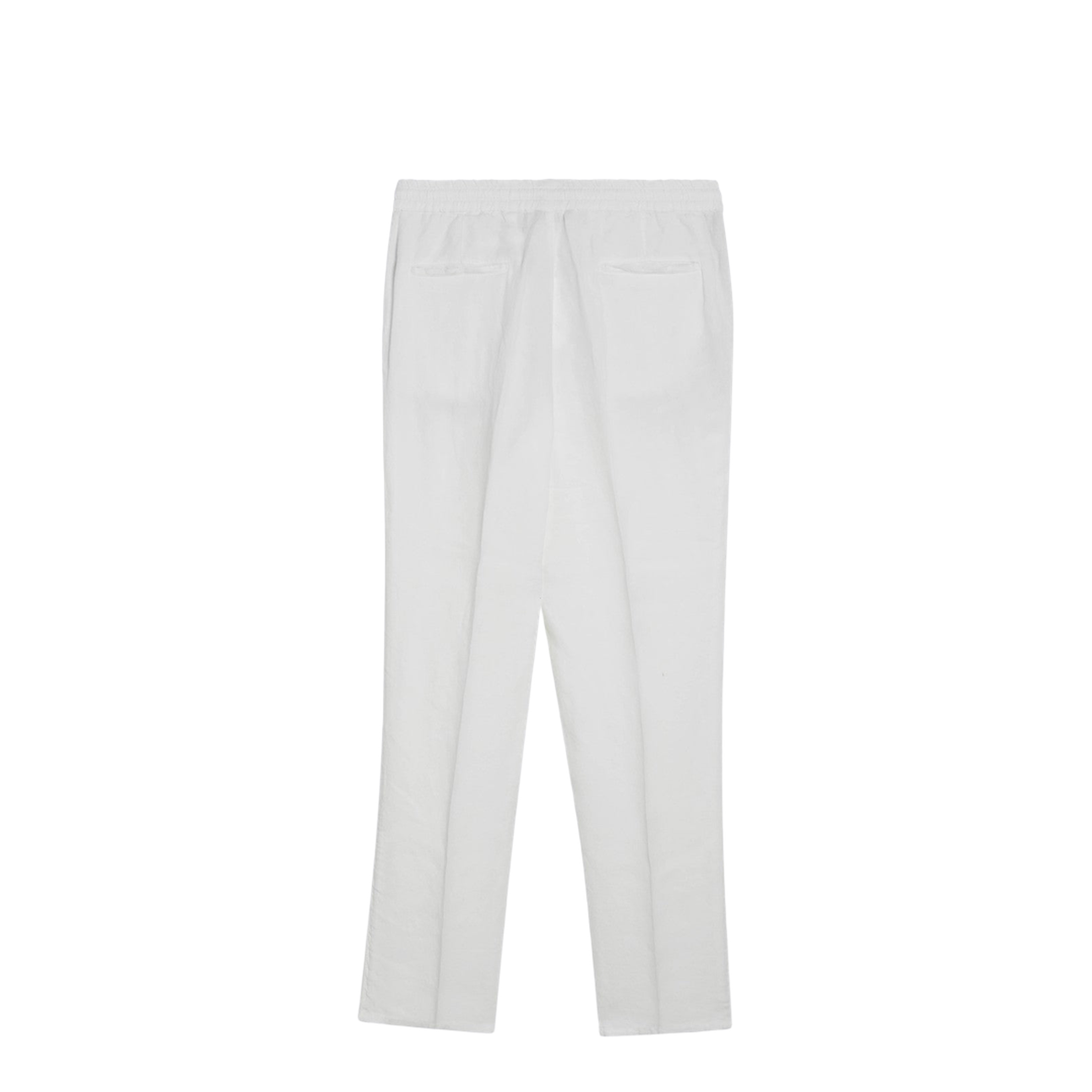 White Linen Drawstring Trousers