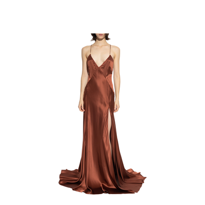 Silk Dress with Spaghetti Straps