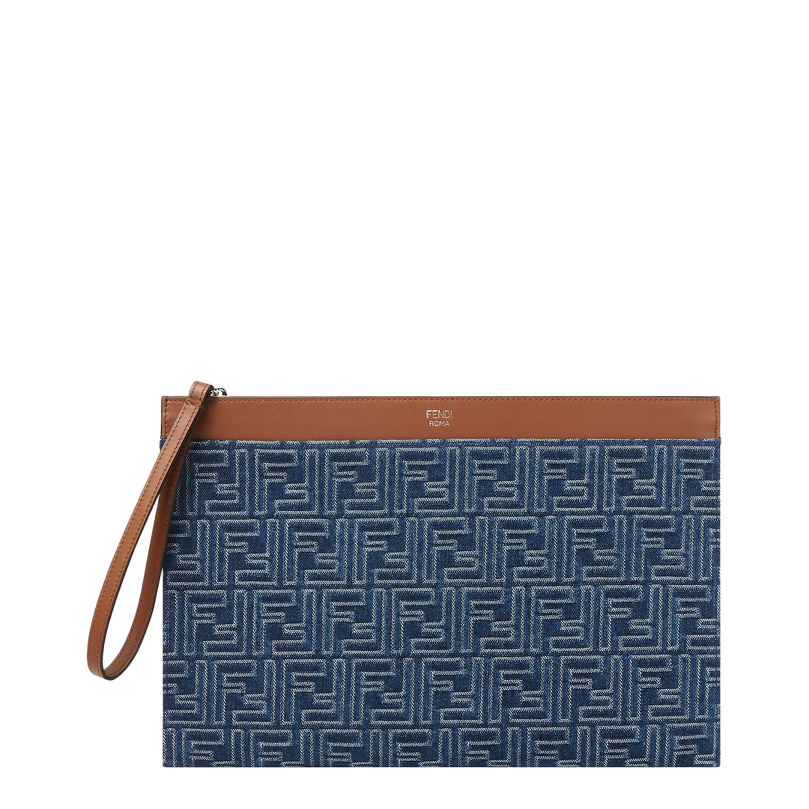 Medium Flat Pouch Fabric Blue