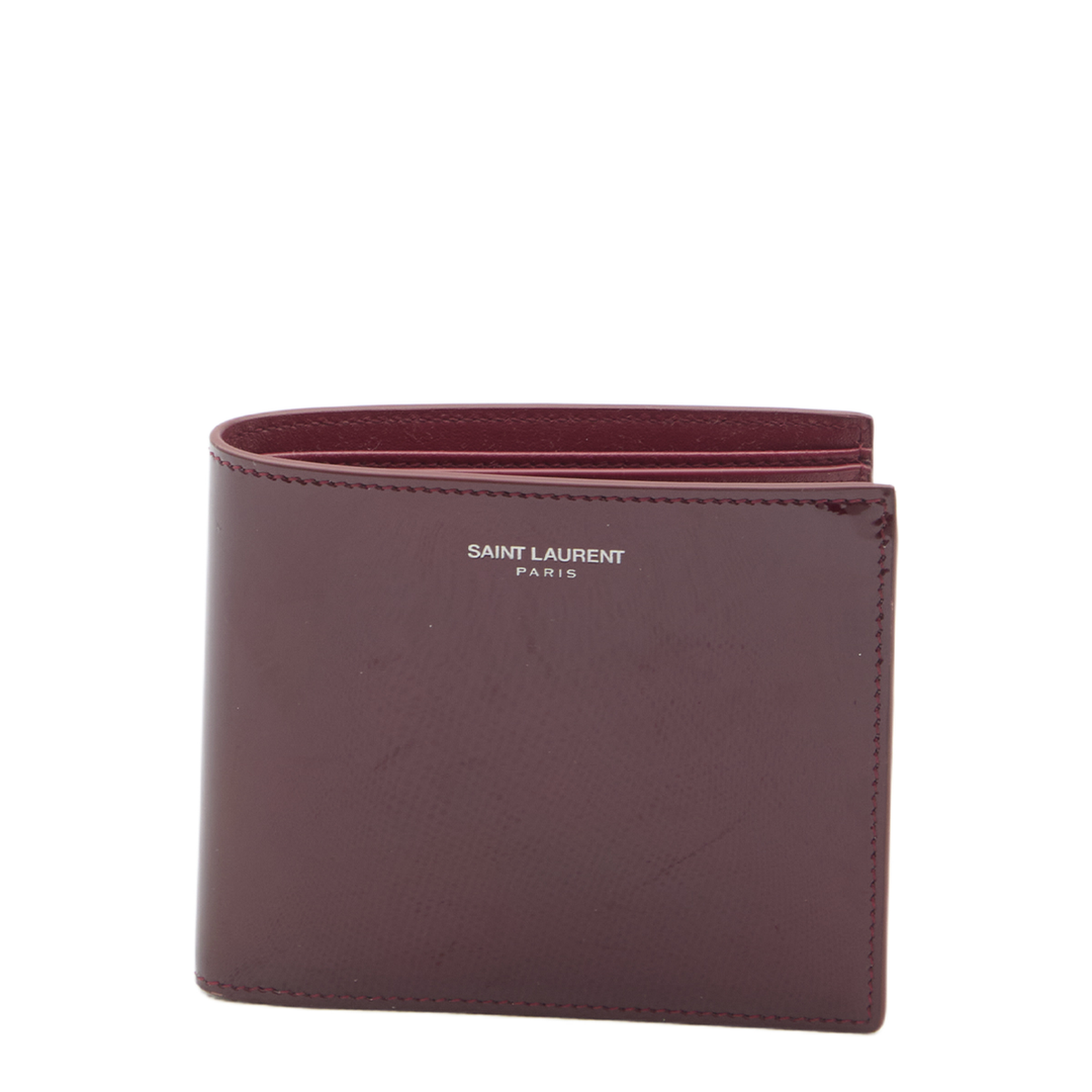 East/West Calfskin leather Wallet - Burgundy