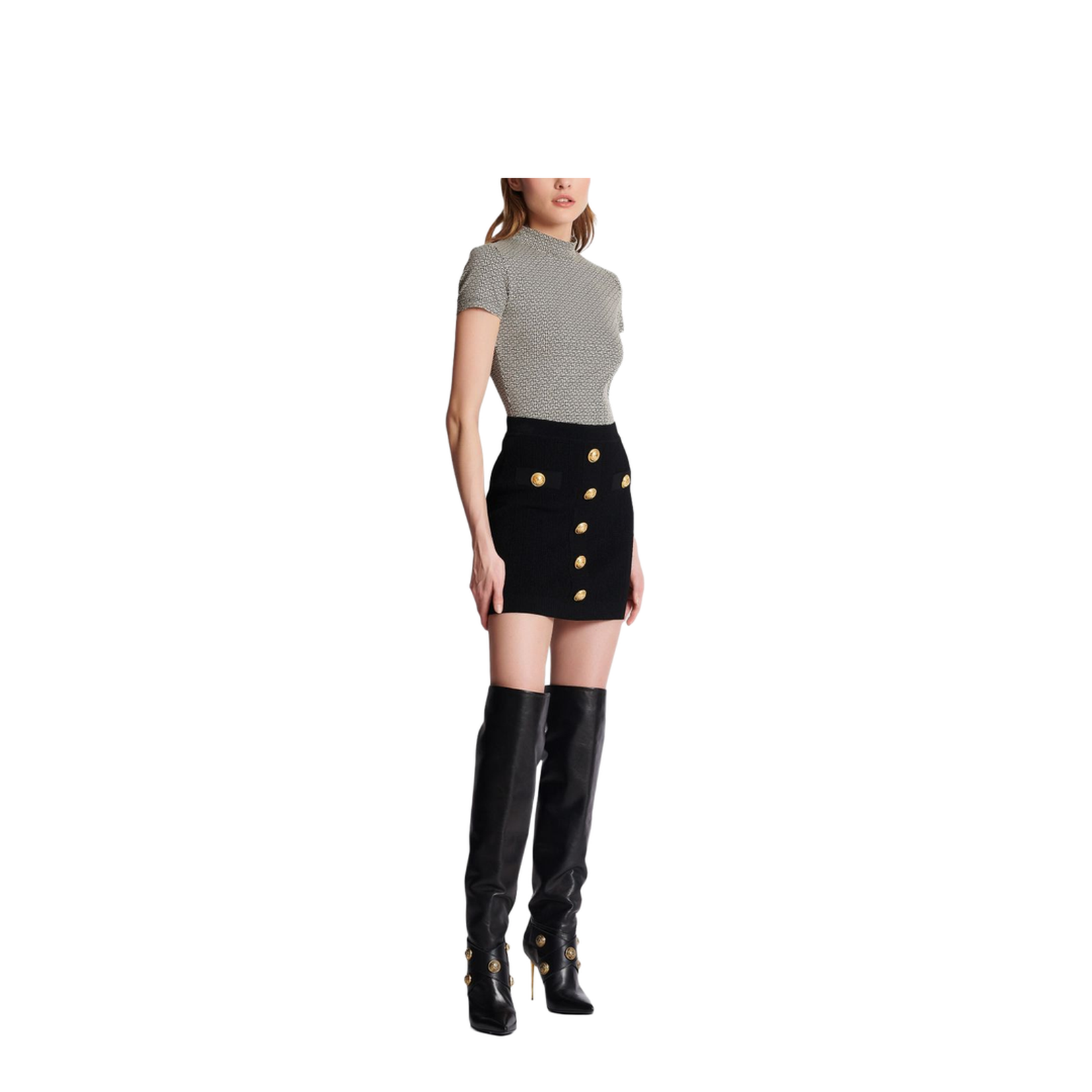 Knit Skirt with Buttons
