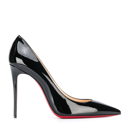 Black Patent-Leather Stiletto Pumps