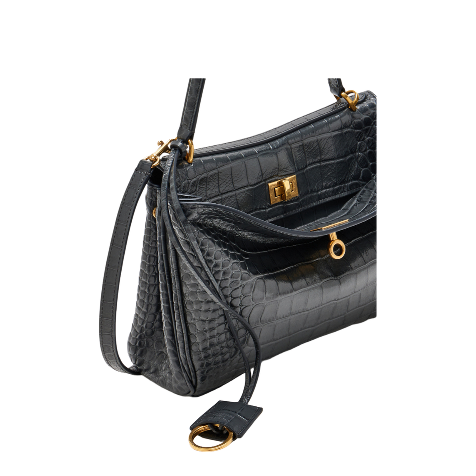 Rodeo Shoulder Bag In Crocodile-print Leather