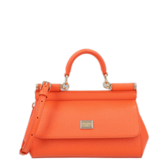 Sicily Calfskin Top-Handle Bag - Orange