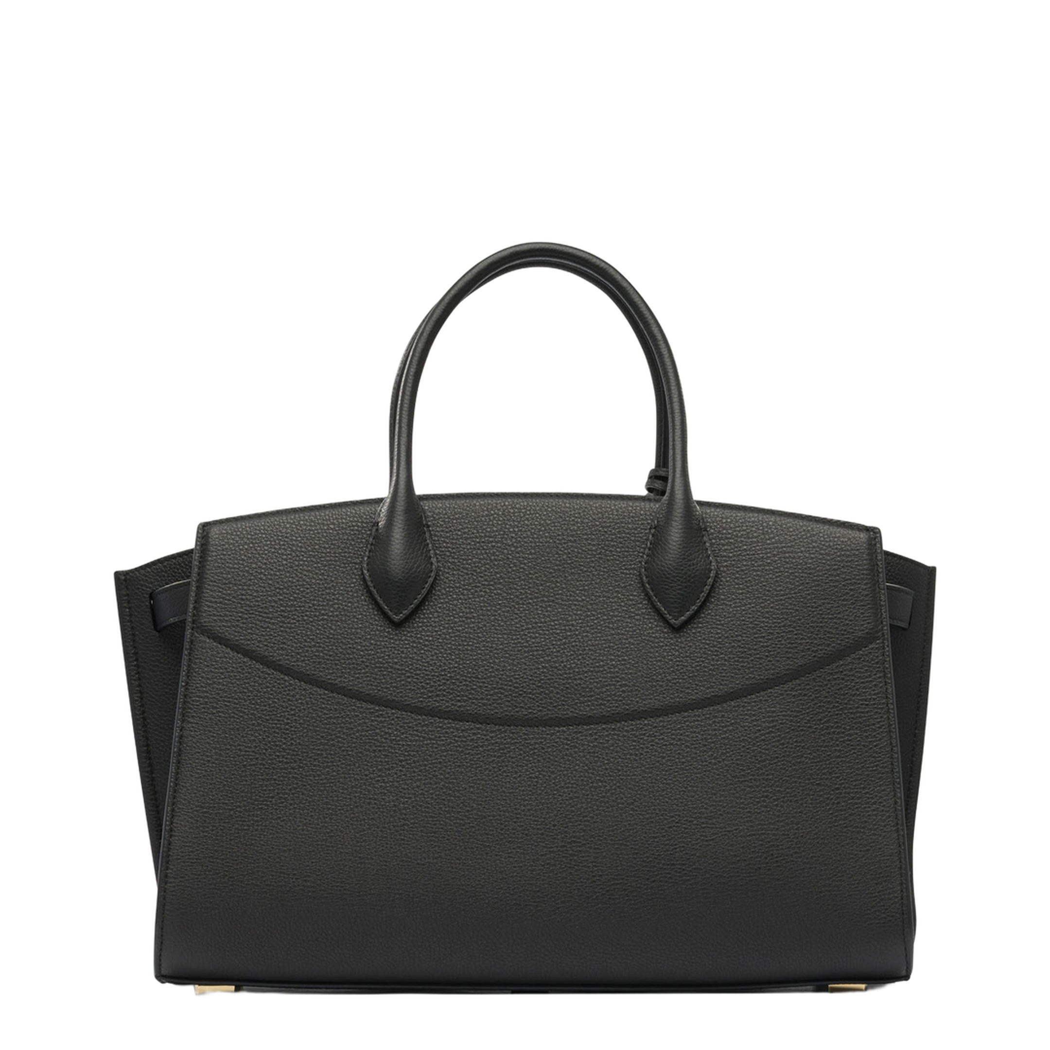 Studio Soft Large Calf Leather Top-Handle Bag - Nero