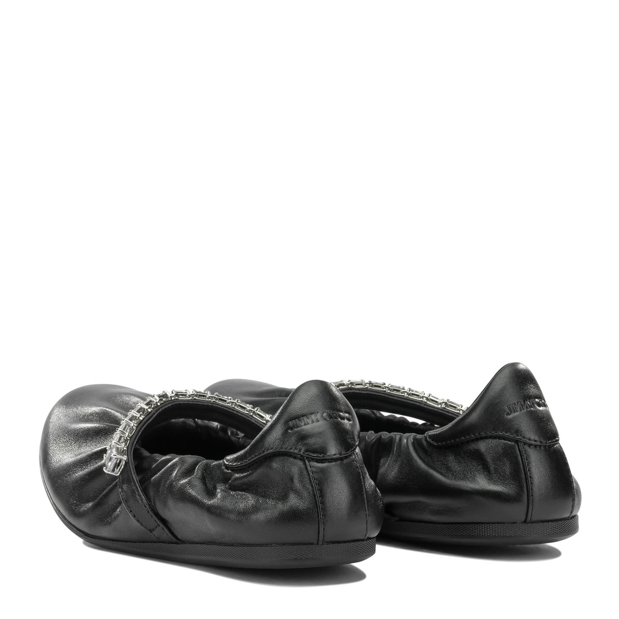 MAYFEYR - Jimmy Choo - Jade Classic Ballet Flats - JADEBALLERINAGKEXBLACKCRYSTAL