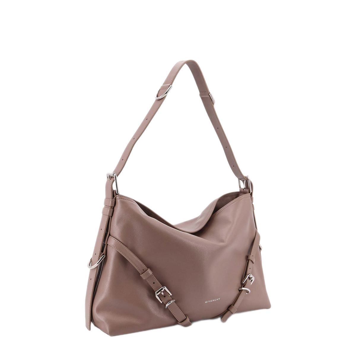 MAYFEYR - Givenchy - Dove Grey Leather Medium Voyou Shoulder Bag - BB5131B2AD281