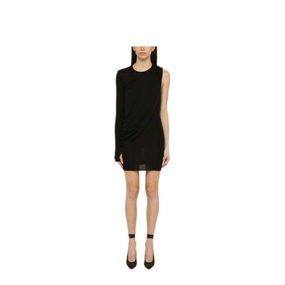 MAYFEYR - Andreādamo - Black Viscose One Shoulder Dress With Drape - ADPS24DR08290473VI0473