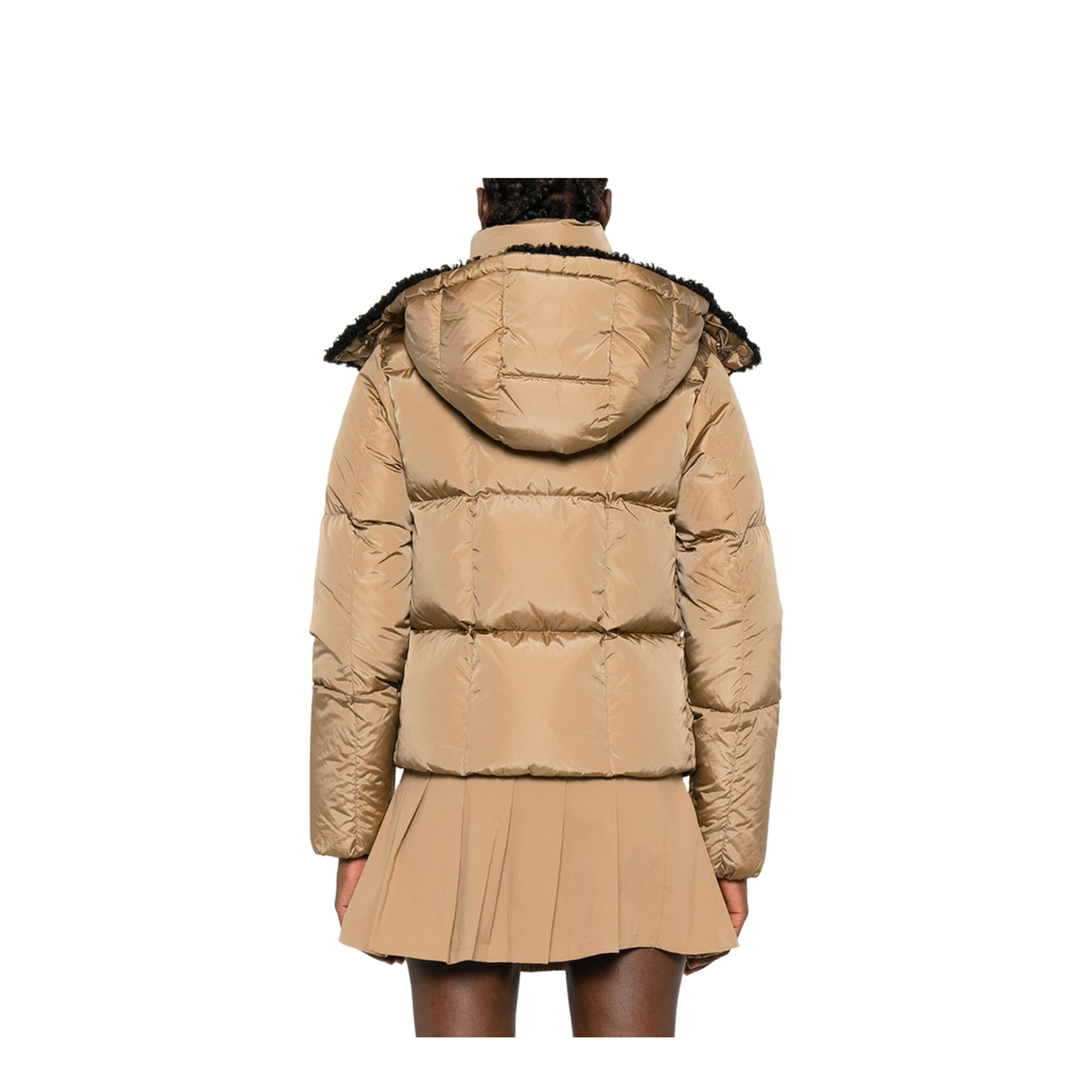 Castelnou Square-Quilted Hooded Short Down Jacket