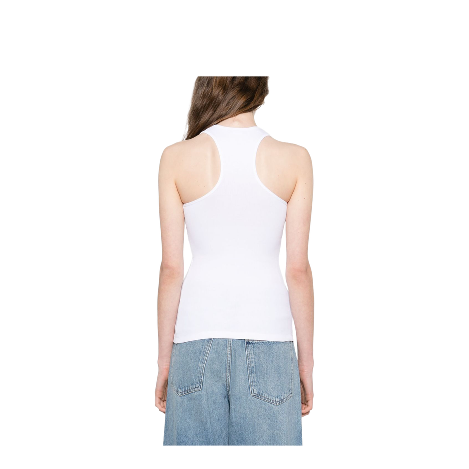 Pure White Slippery When Wet Racerback Tank Top