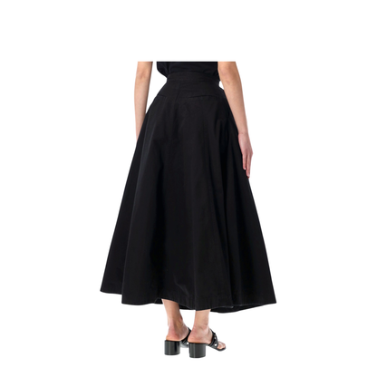 Godet Maxi Skirt in Black