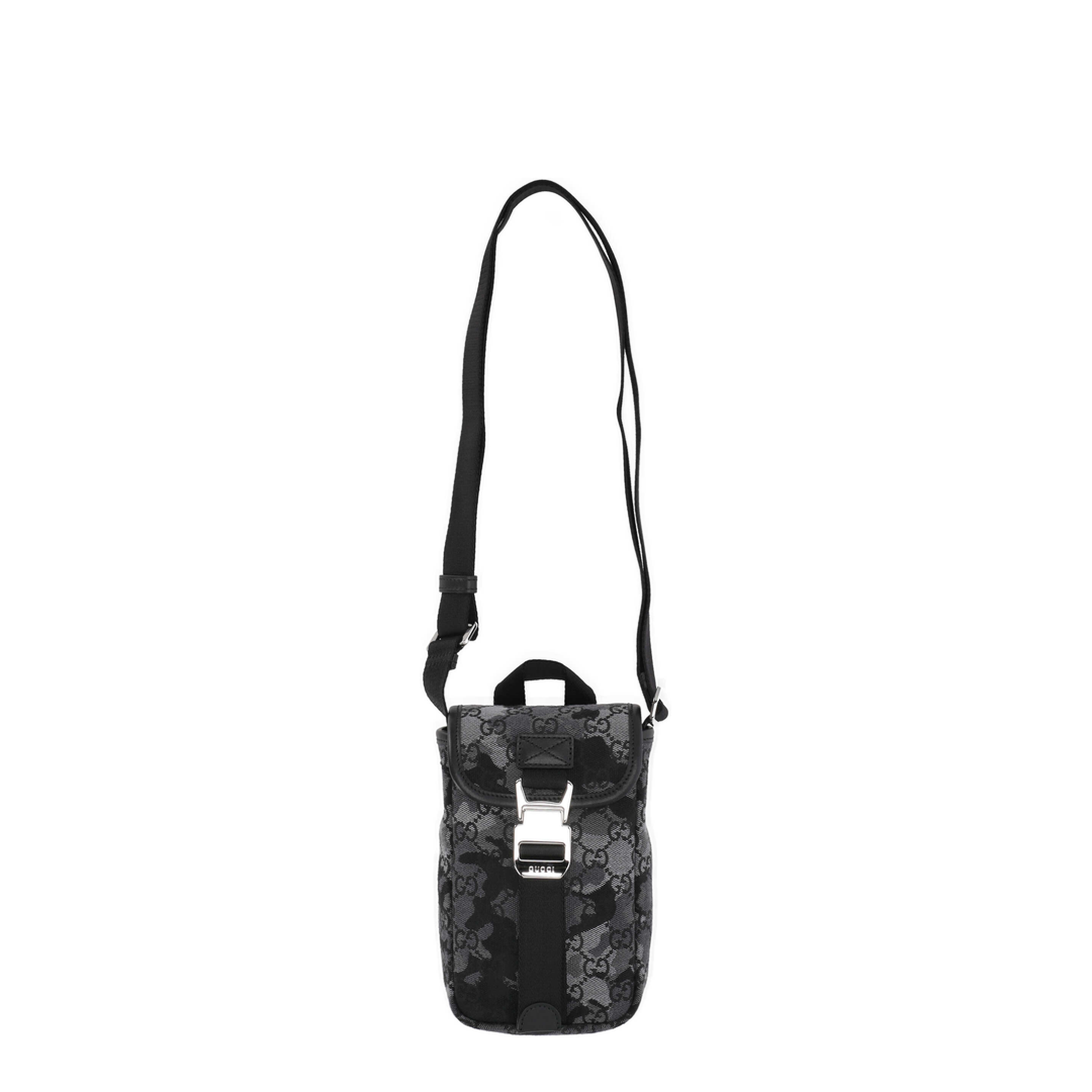 GG Canvas Mini Canvas Crossbody - Black/Grey Camouflage