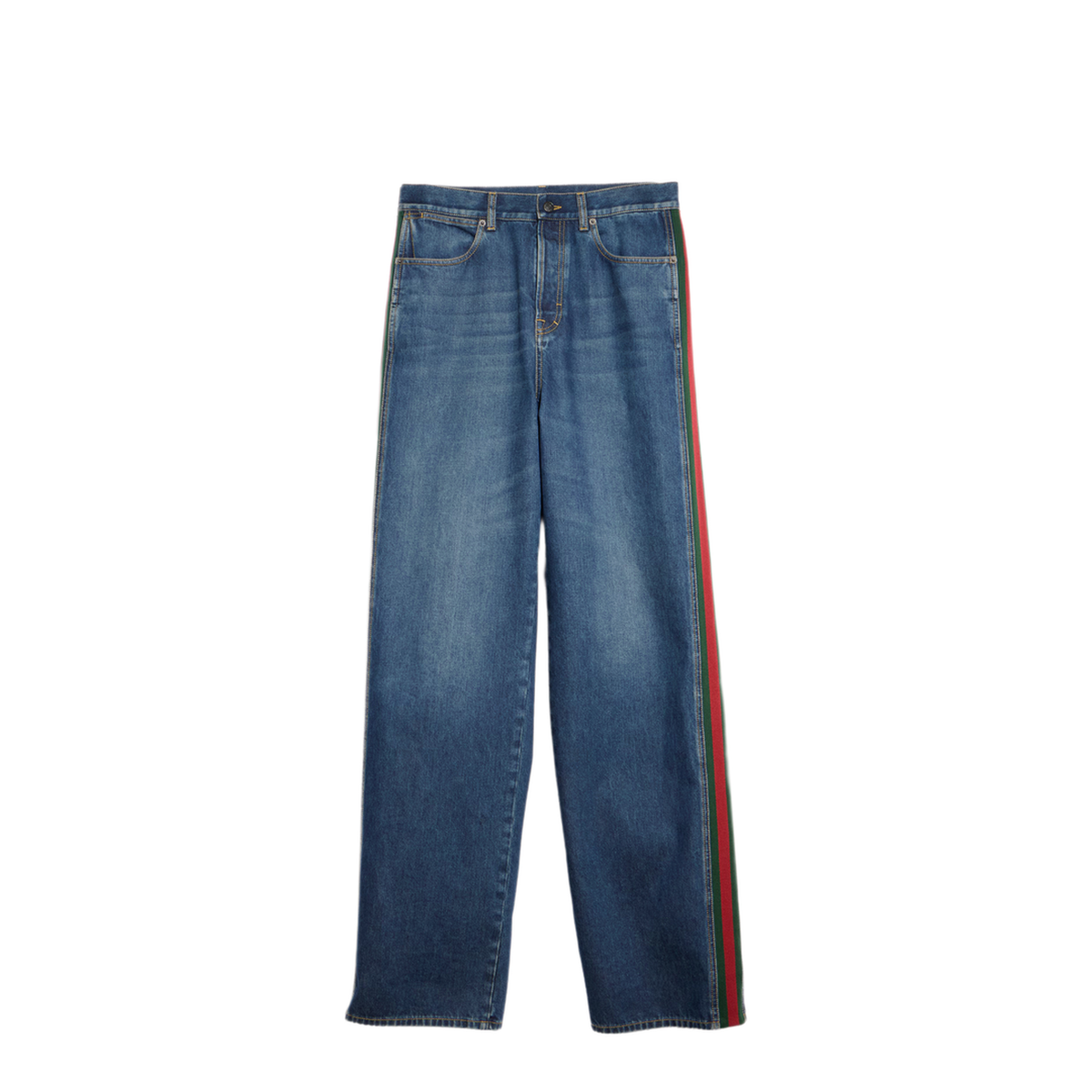 Wide Leg Jeans With Web Detail