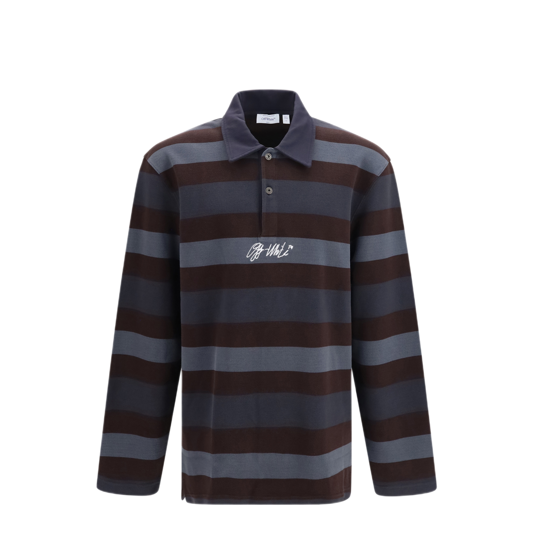 MAYFEYR - Off-White - Stroke Polo Shirt - OMAD015F26JER00290