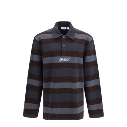 MAYFEYR - Off-White - Stroke Polo Shirt - OMAD015F26JER00290