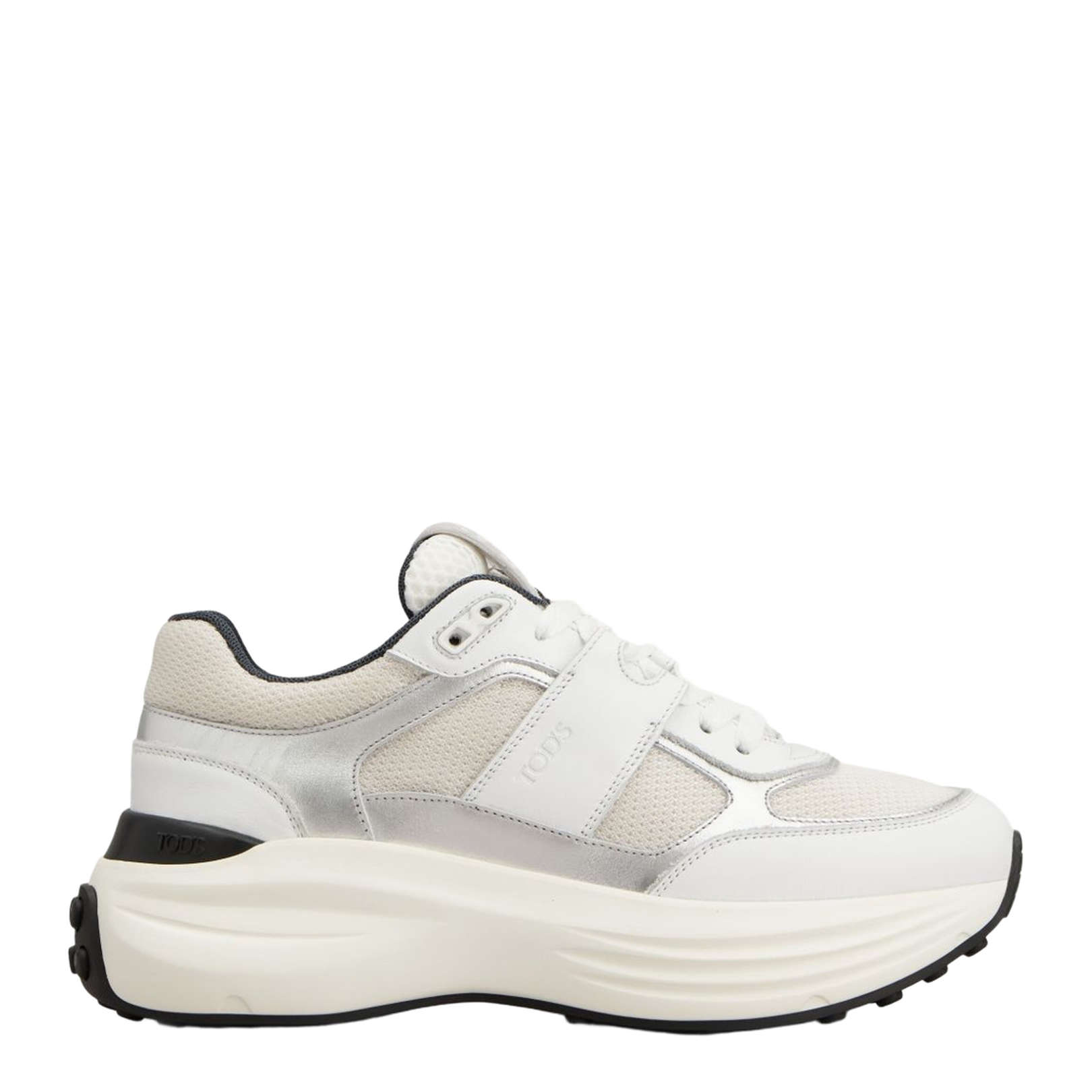Sneakers in Leather and Fabric