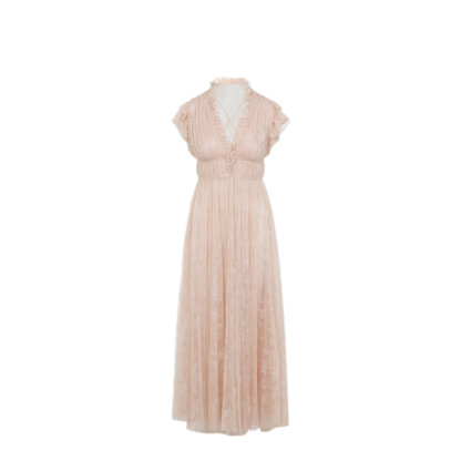 MAYFEYR - ALBERTA FERRETTI - Beige Lace Long Dress - A041016480180