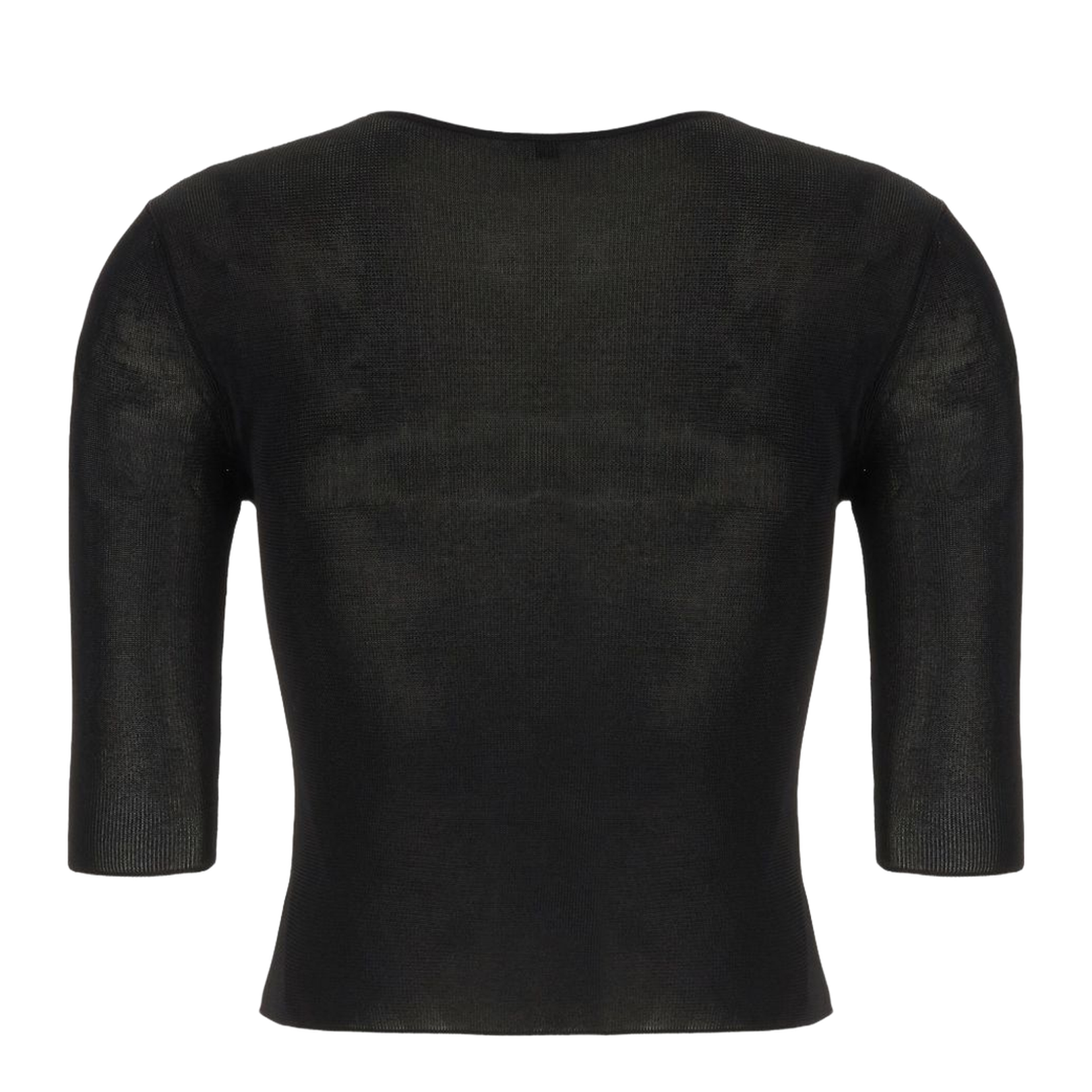 Cropped Knitted Top with Ribbed Detailing