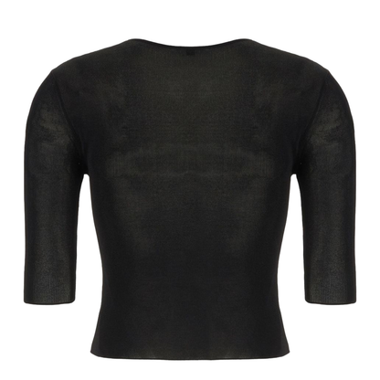 Cropped Knitted Top with Ribbed Detailing